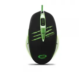Esperanza EGM301 Rex černo-zelená / herní optická myš / 2400 DPI / USB / 7 tlačítek + kolečko / LED / 2 m
