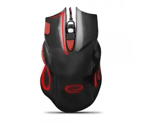 Esperanza EGM401KR Hawk černo-červená / herní optická myš / 2400 DPI / USB / 7 tlačítek + kolečko / LED / 1.5 m