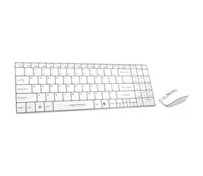 Esperanza EK122W bílá / set bezdrátová klávesnice + optická myš / 2.4 GHz / USB přijímač / US layout / 1600 DPI / 4 tl.