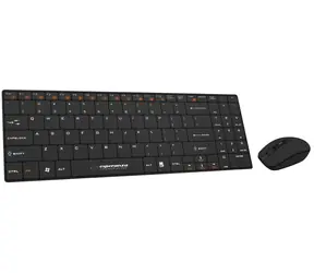 Esperanza EK122K černá / set bezdrátová klávesnice + optická myš / 2.4 GHz / USB přijímač / US layout / 1600 DPI / 4 tl.
