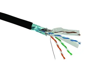 Solarix Kabel FTP PE drát c6 venkovní černá / 500m špulka 