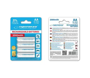 Esperanza Nabíjecí baterie AA bílá / 1.2V / 2000mAh / Ni-MH / 4 ks / v blisteru