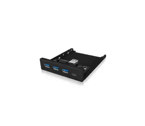 IcyBox IB-HUB1418-i3 USB Hub černá / pro montáž do 3.5" pozice / 3x USB 3.0 & 1x USB-C