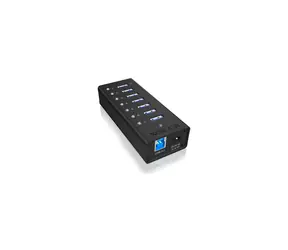 IcyBox IB-AC618 USB Hub černá / 7x USB 3.0