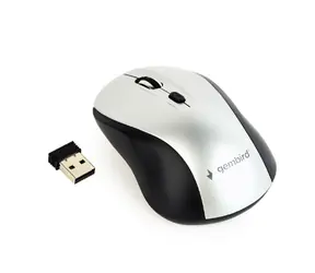 Gembird MUSW-4B-02-BS / bezdrátová optická myš / 1600 DPI / USB / černo-stříbrná