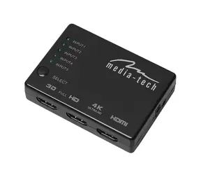 Media-Tech 5xHDMI SWITCH 4K černá / 4k x 2K @ 60 Hz / 5x HDMI input / 1x HDMI output 