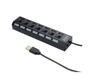 Gembird USB 2.0 HUB se 7-porty a spínači černá / 5V / 2A / 7 portů