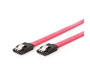 Gembird SATA III datový kabel 50cm / kovové spony / červená