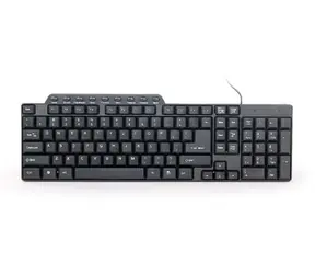 Gembird KB-UM-104 kompaktní multimediální klávesnice černá / USB / US layout / multimediální tlačítka
