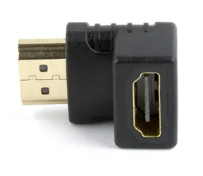 Gembird adaptér pravého úhlu HDMI 90 stupňů dolů / HDMI (M) na HDMI (F) / černá