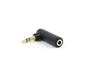 Gembird audio adaptér jack 3.5mm (M) na jack 3.5 mm (F) / pravý úhel / černá