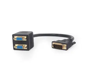 Gembird adaptér DVI-D (M) na 2x VGA (F) / kabel 0.3m / černá