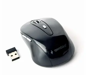 Gembird MUSW-6B-01 bezdrátová optická myš černá / 1600 DPI / nano USB / 4 tlačítka