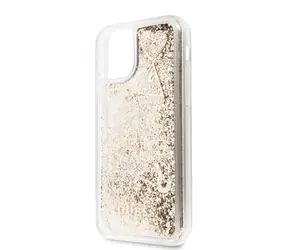 GUESS Glitter Hearts Zadní Kryt pro Apple iPhone 11 zlatá