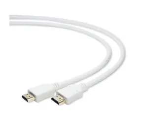 Gembird kabel HDMI (M) - HDMI (M) bílá / V2.0 / zlacené konektory / 3m
