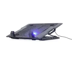 Gembird NBS-1F17T-01 chladicí podložka pod notebook 17" černá / 1x LED ventilátor / nastavitelná výška a sklon