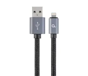Gembird USB 2.0 (M) - Apple Ligthning 8-pin (M) 1.8m černá / kabel obalený textilem