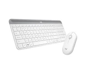 Logitech Slim Wireless Combo MK470 US bílá / bezdrátová sada klávesnice a myši / US verze