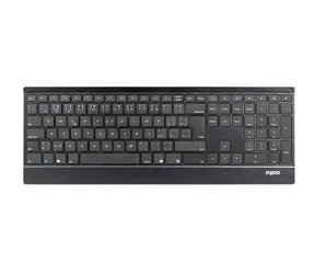 Rapoo E9500M Multi-mode černá / bezdrátová klávesnice / 2.4 GHz / BT 3.0 a 4.0 / ultra-tenká / Nano USB / 2x AA baterie