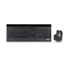 Rapoo 9900M Multi-Mode černá / bezdrátová sada klávesnice a myši / 2.4 GHz / BT 3.0 a 4.0 / CZ verze