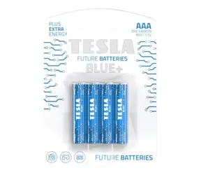 Tesla BLUE+ Zinc Carbon mikrotužková baterie AAA (R03) 4 ks / blister