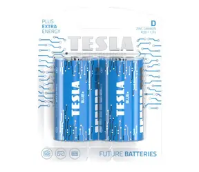 Tesla BLUE+ Zinc Carbon velký monočlánek baterie D (R20) 2 ks / blister