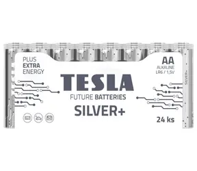 Tesla SILVER+ alkalická tužková baterie AA (LR06) 24 ks / fólie