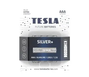 Tesla SILVER+ alkalická mikrotužková baterie AAA (LR03) 4 ks / blister