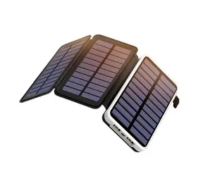 OUTXE EP300 Solární dobíječ | Powerbanka 10000mAh bílá / 5V / 1A|2.4A / 2x USB / Solární panel 3W|660mA