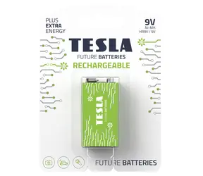 Tesla RECHARGEABLE+ nabíjecí baterie 9V Ni-MH 250mAh 1 ks/ HR9V / blister