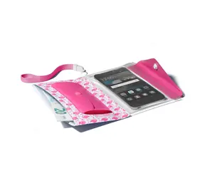Cellularline Voyager Pochette Voděodolné pouzdro s peněženkou pro telefony do velikosti 5.2" růžová 