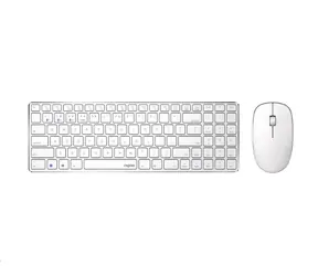Rapoo 9300M Multi-Mode bílá / bezdrátová sada klávesnice a myši / 2.4 GHz / BT 3.0 a 4.0 / CZ-SK verze / doprodej