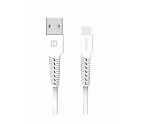 SWISSTEN datový kabel USB - USB-C 1m bílá