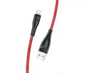 USAMS SJ394 U41 Braided Datový Kabel 2m Lightning červená