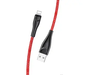 USAMS SJ397 U41 Braided Datový Kabel 3m Lightning červená