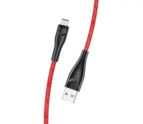 USAMS SJ399 U41 Braided Datový Kabel microUSB 3m červená