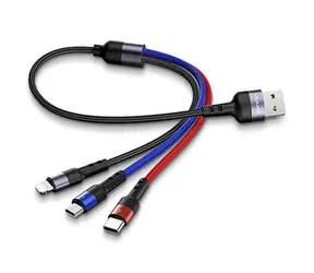 USAMS SJ410 U26 2A Datový Kabel 3v1 0.35m černá