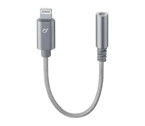 Cellularline Music Enabler Extra odolný adaptér z konektoru Lightning na 3.5 mm jack šedá / MFI certifikace