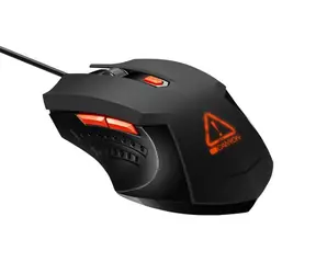 CANYON Star Rider černá-oranžová / Herní optická myš / 3200 DPI / 6 tlačítek / RGB podsvícení / USB / 1.65 m
