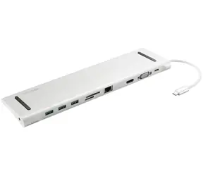 Sandberg USB-C 10-in-1 dokovací stanice / HDMI / LAN / VGA / čtečka karet / 3xUSB 3.0 / audio jack / PD 100W