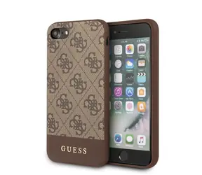 GUESS 4G Stripe Kryt pro Apple iPhone 7 & 8 & SE2 hnědá