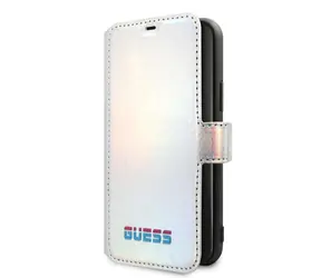 GUESS Iridescent Book Pouzdro pro Apple iPhone 11 Pro Max stříbrná