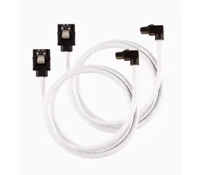 Corsair Premium Sleeved SATA 6Gbps kabel lomený 60cm bílá (2ks)