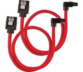 Corsair Premium Sleeved SATA 6Gbps kabel lomený červená 30cm (2ks)