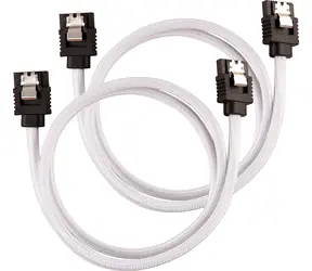 Corsair Premium Sleeved SATA 6Gbps kabel rovný 60cm bílá (2ks)