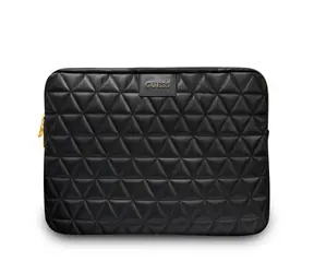 GUESS Quilted pouzdro pro notebook 13" černá / EKO kůže