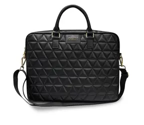 GUESS Quilted brašna pro notebook 15" černá / EKO kůže