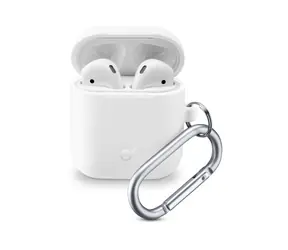 Cellularline Bounce Ochranný kryt s karabinou pro Apple AirPods 1 & 2 bílá
