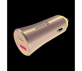 SWISSTEN CL adaptér POWER DELIVERY USB-C + QUICK CHARGE 3.0 36W METAL černá
