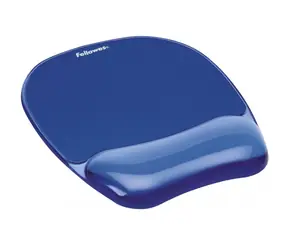 Fellowes CRYSTAL modrá / Gelová podložka pod myš a zápěstí